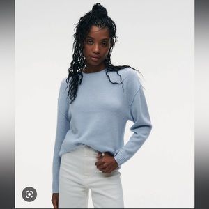 Reversible Cashmere Crewneck Sweater - Baby Blue
